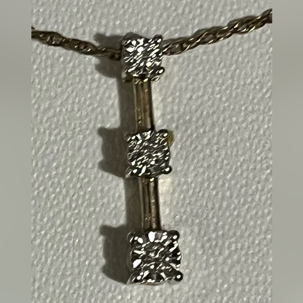 14K Gold over Silver 18” Necklace with Lab Grown Diamonds - Picture 2 of 5